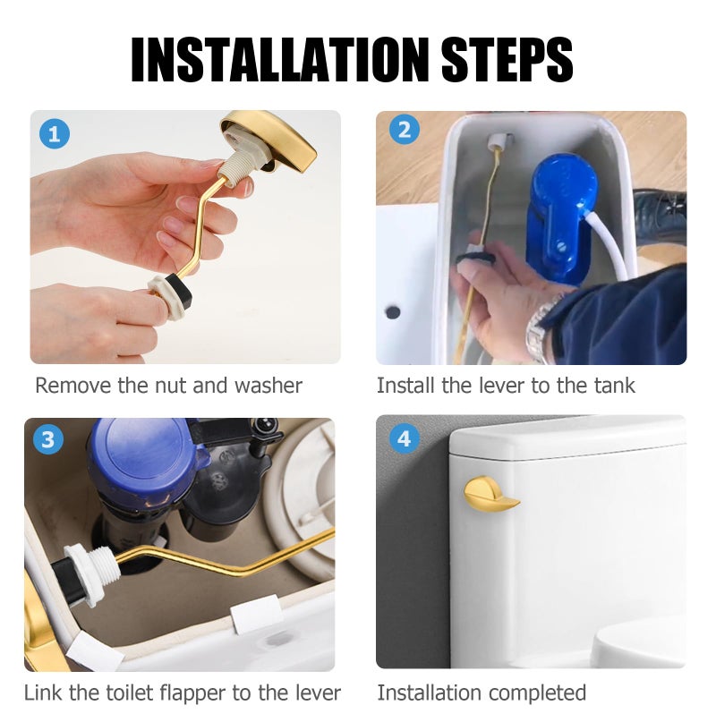 Ancable Compatible with TOTO Toilet Handle Replacement Parts Kit, Universal THU068#CP Trip Lvr for St743S Side Mount Toilet Flush Tank Lever Handle for TOTO Kohler Toilet Tank, 1-Pack Brushed Gold - Image 5